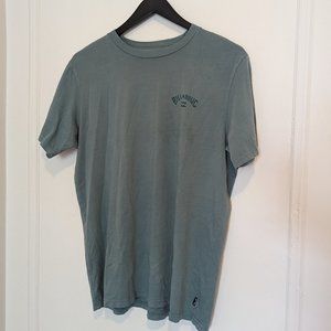 Billabong Green and Blue Men's Short-Sleeve Crewneck T-shirt w/logo - Large